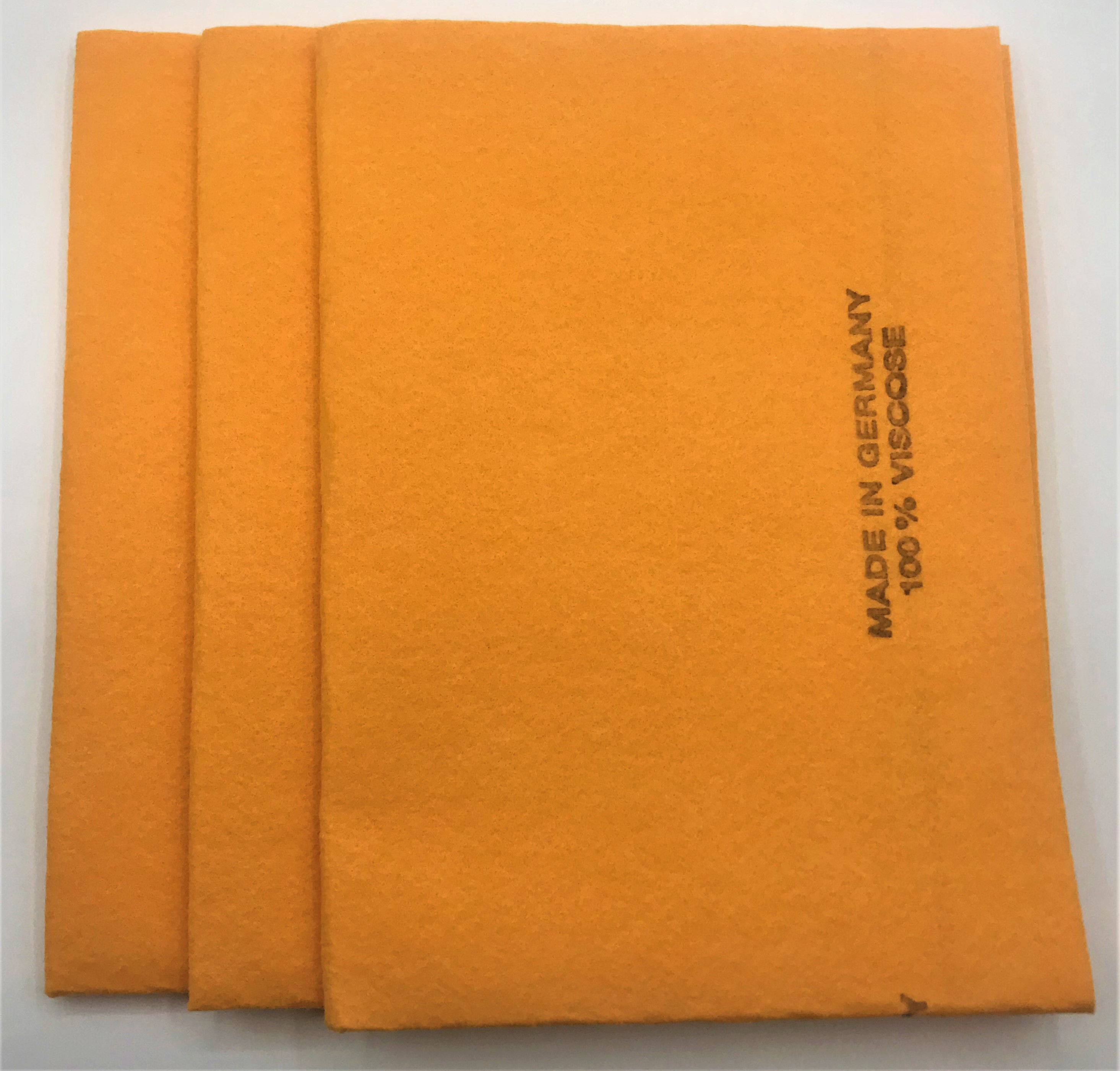 (3pk) Original German Shammy Towels Super Absorbent Chamois Cloths Large Size 20x27 Inch / Home Kitchen Bathroom Car Pet Stains (Orange)