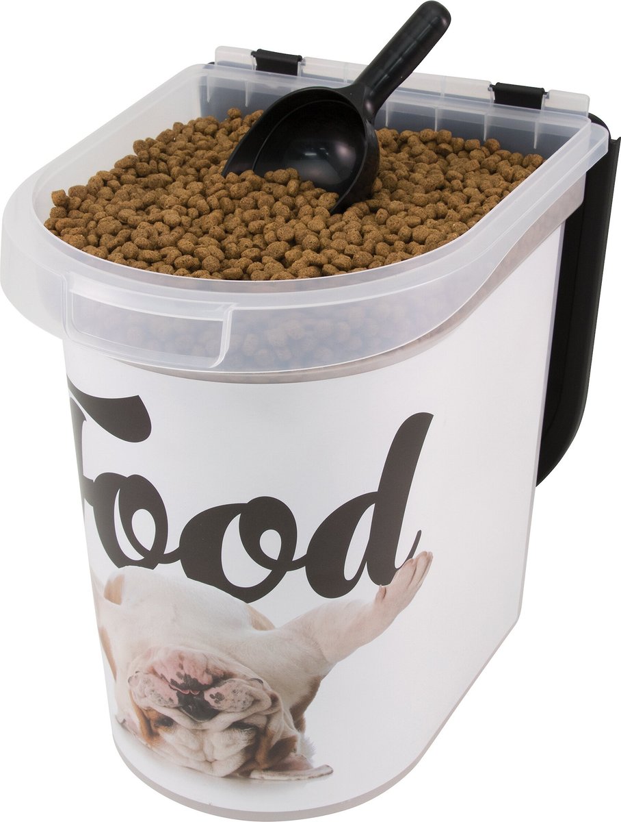 Paw Prints Bulldog Pet Food Storage Container， 26-lb