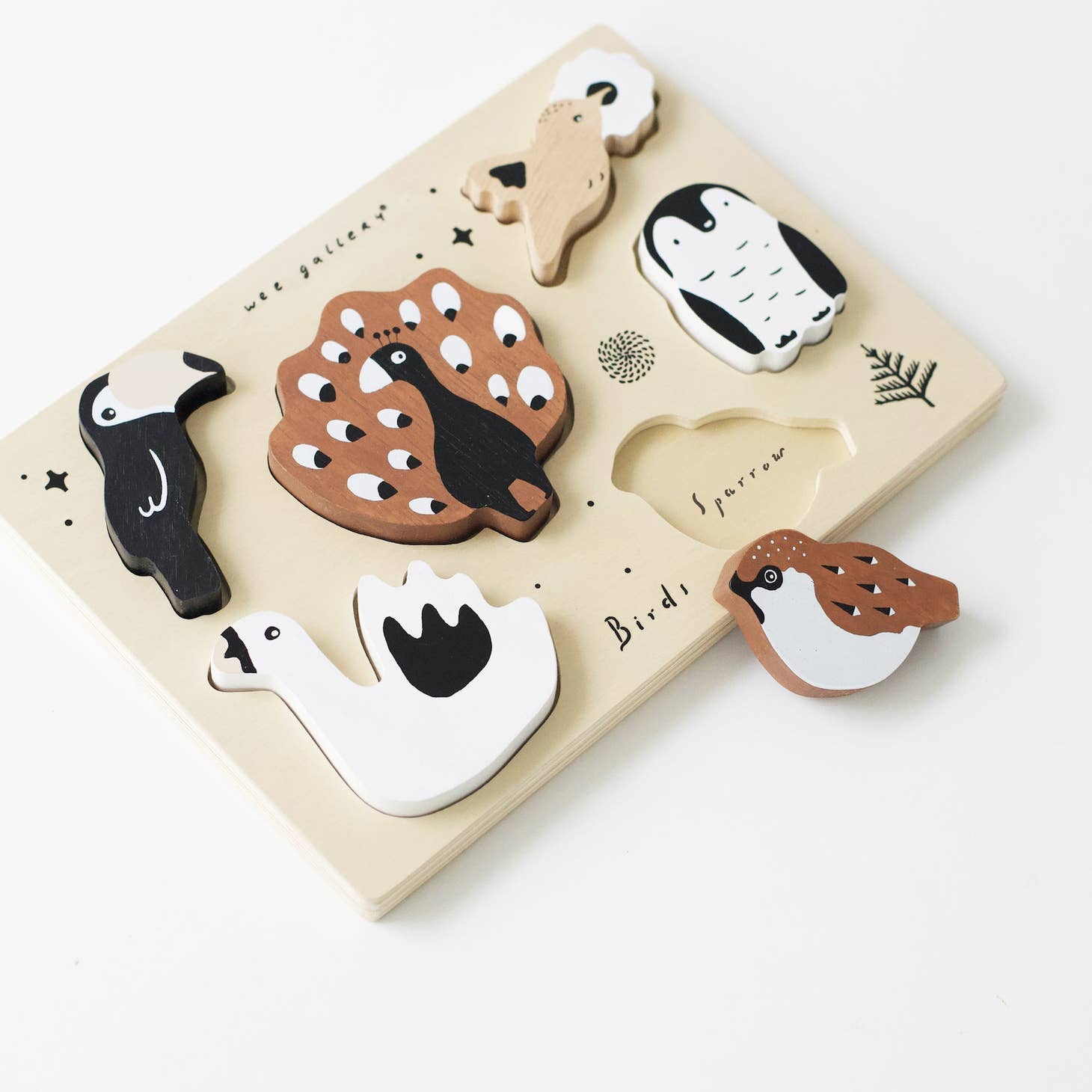 Wooden Tray Puzzle - Birds by Wee Gallery