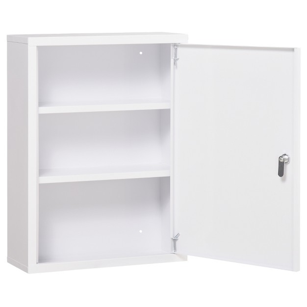 X 21 quot Medicine Cabinet With Lock Storage Shelves Locking Medical Cabinet For Safety First Aid Bathroom Wall Cabinet White