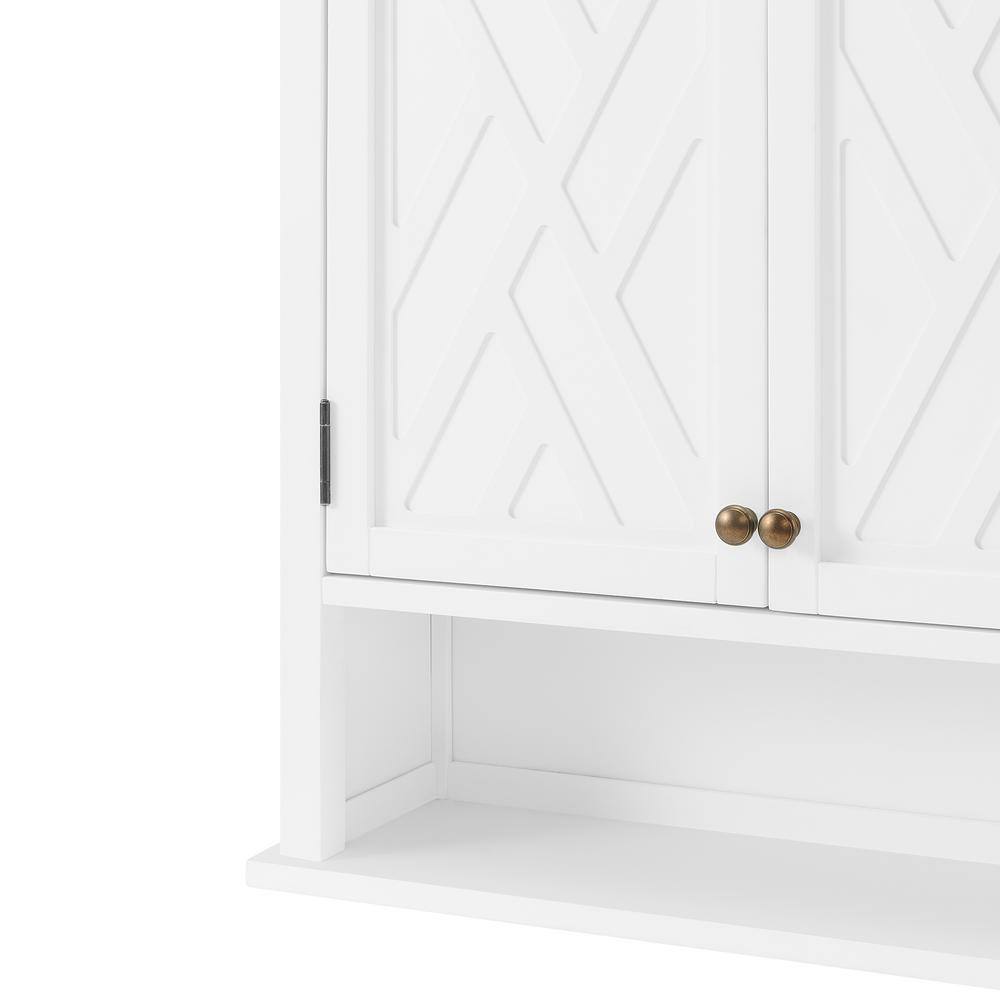 Alaterre Furniture Coventry 27 in. W Wall Cabinet with Two Doors and Open Shelf in White ANCT75WH