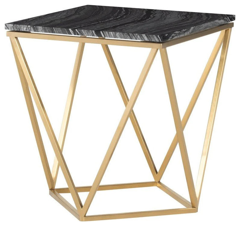 Vera Gold Side Table   Contemporary   Side Tables And End Tables   by Peachtree Fine Furniture  Houzz