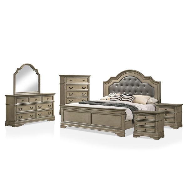 Aalia Transitional Grey 6-Piece Bedroom Set by Furniture of America - - 36593994