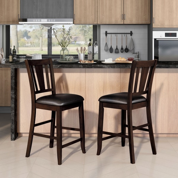 Betsy Traditional Slat Wood Counter Height Stools (Set of 2) by Furniture of America