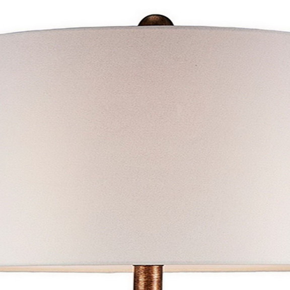 Benjara BM240306 Table Lamp with Curved Paneled Po...