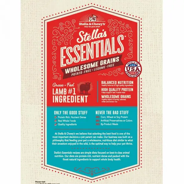 Stella and Chewy's 25 lb Essentials Grass-Fed Lamb and Ancient Grains Dry Dog Food