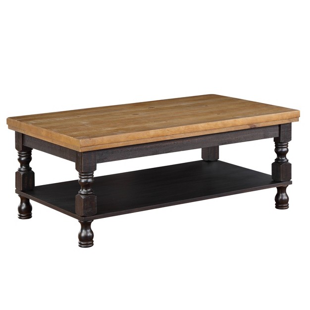 Philoree Wooden Traditional Coffee Table Antique Black And Oak Homes Inside Out