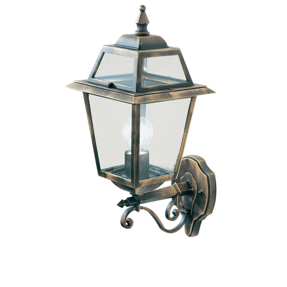 Searchlight 1521 New Orleans Black & Gold Outdoor Traditional Up Lantern Wall Light