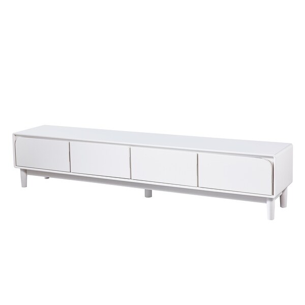 White TV Stand，Media Console Television Table with 4 Storage Drawer - 79