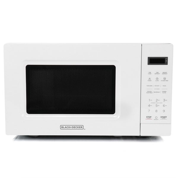 0.7 Cu Ft 700 Watt LED Digital Microwave Oven in White with Child Safety Lock