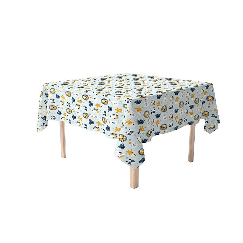 Square Tablecloth， 100% Polyester， 60x60， Animal Faces