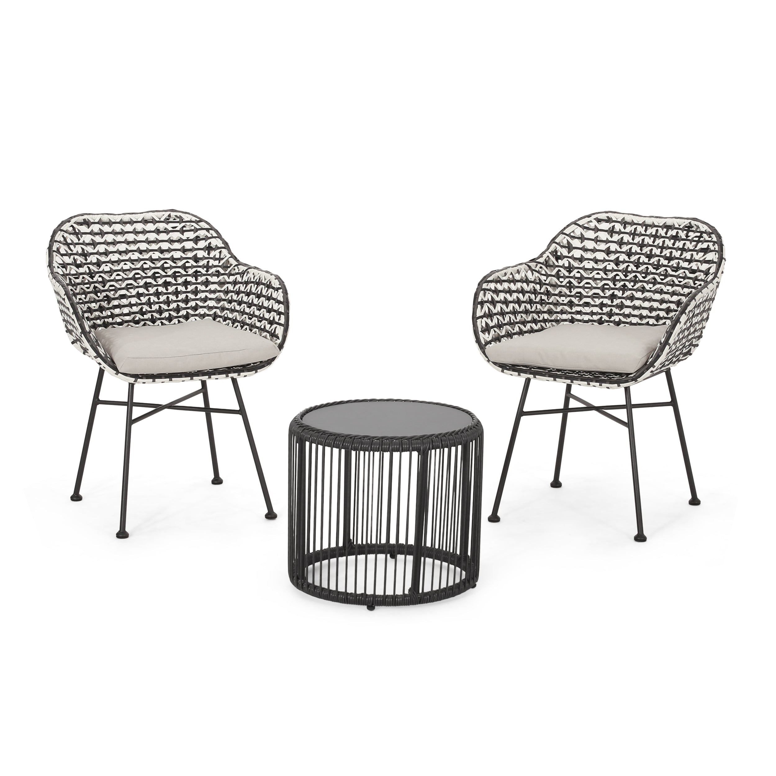 Javontae Outdoor 3 Piece Wicker Chat Set