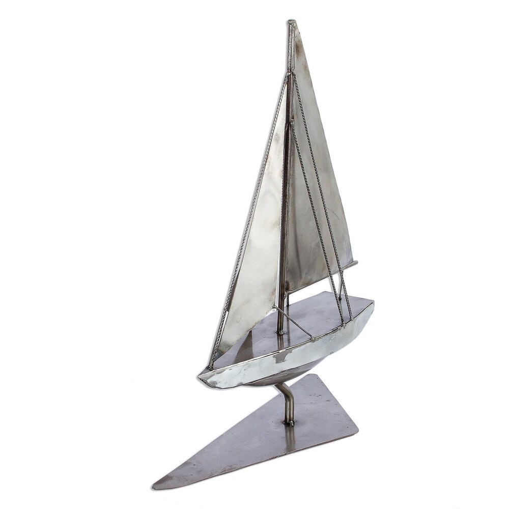 Novica Handmade Rustic Yacht Recycled Auto Parts Sculpture