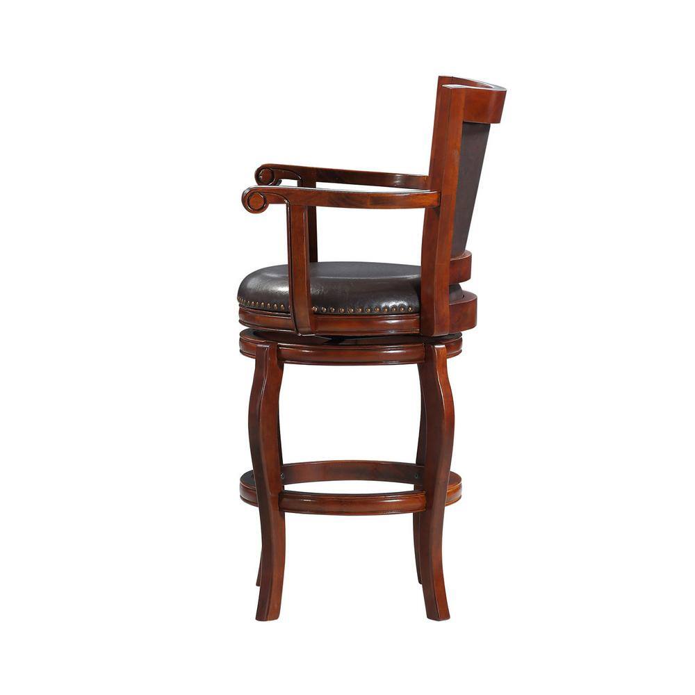 Boraam Jones 29 in.Cherry and Brown Swivel Barstool 52429