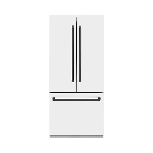 ZLINE 36 in. Autograph Edition 19.6 cu. ft. Built-in 3-Door French Door Refrigerator with Internal Water and Ice Dispenser