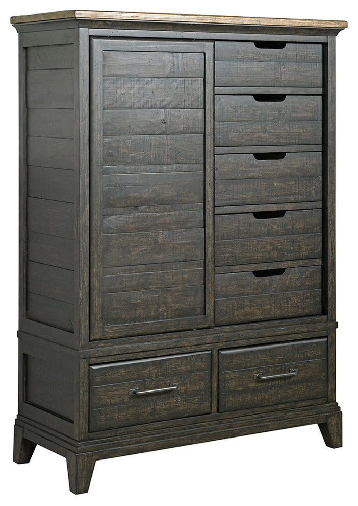 Emma Mason Signature Playa Inn Wheeler Door Chest in Charcoal   Rustic   Accent Chests And Cabinets   by Emma Mason  Houzz