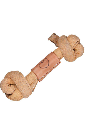 Huggle-Hide Leather Bone Dog Toy