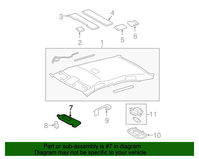 Genuine OE Toyota Sun-Visor - 74310-33F10-B0