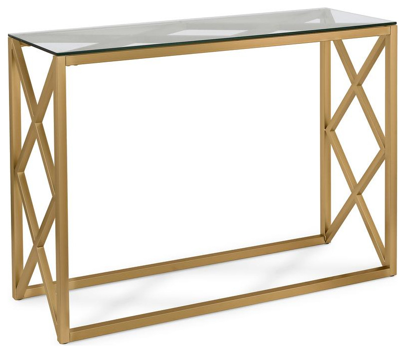 Dixon 42  x27 x27Wide Rectangular Console Table in Brass   Contemporary   Coffee Tables   by BisonOffice  Houzz