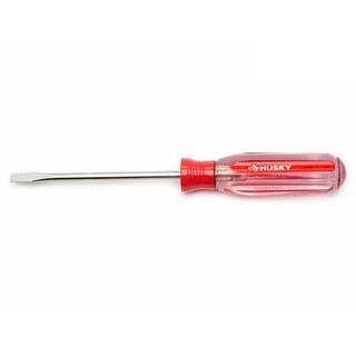 Husky 316 in. x 4 in. Round Shaft Cabinet Tip Slotted Screwdriver H316X4CFHSD