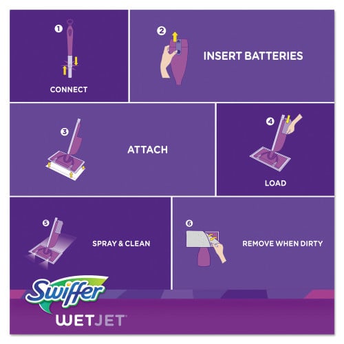 Swiffer WetJet Mop， 11 x 5 White Cloth Head， 46