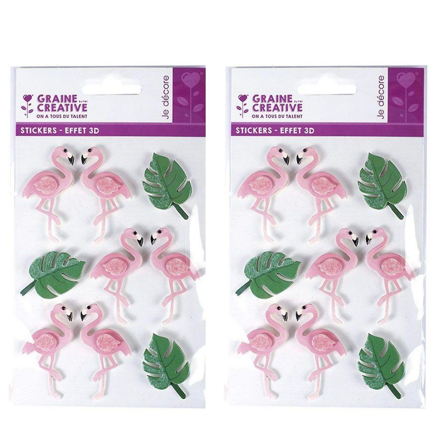 18 3D stickers - Flamingos 5.5 cm