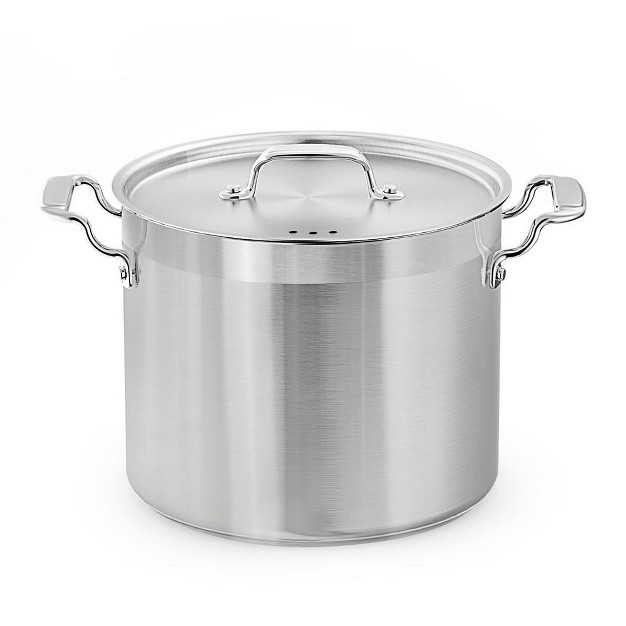 Nutrichef 12 quart Stainless Steel Stockpot 18 8 Food Grade Heavy Duty Large Stock Pot For Stew Simmering Soup