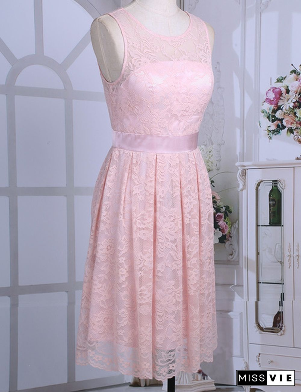 Women Party Short Dress Floral Lace Bridesmaid Evening Prom Gown Formal Fancy Skirt