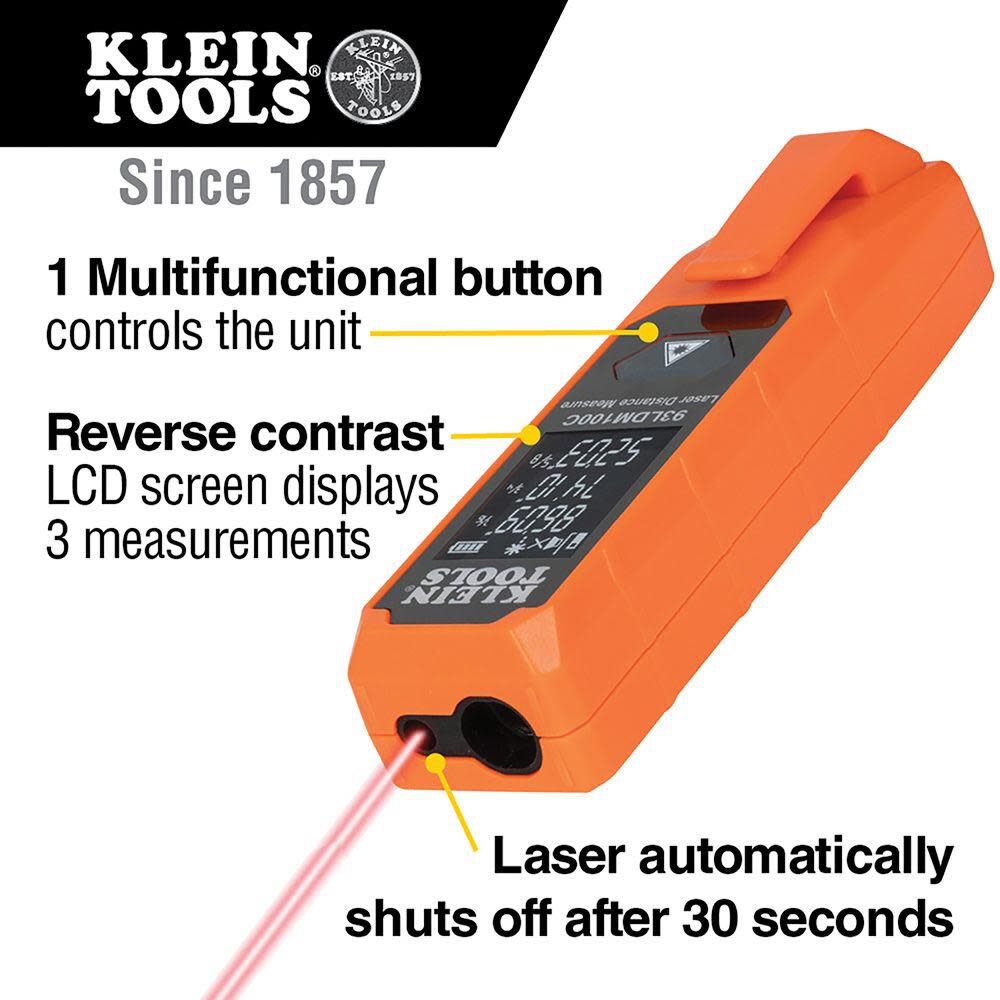 Klein Tools Compact Laser Distance Measure 93LDM100C from Klein Tools