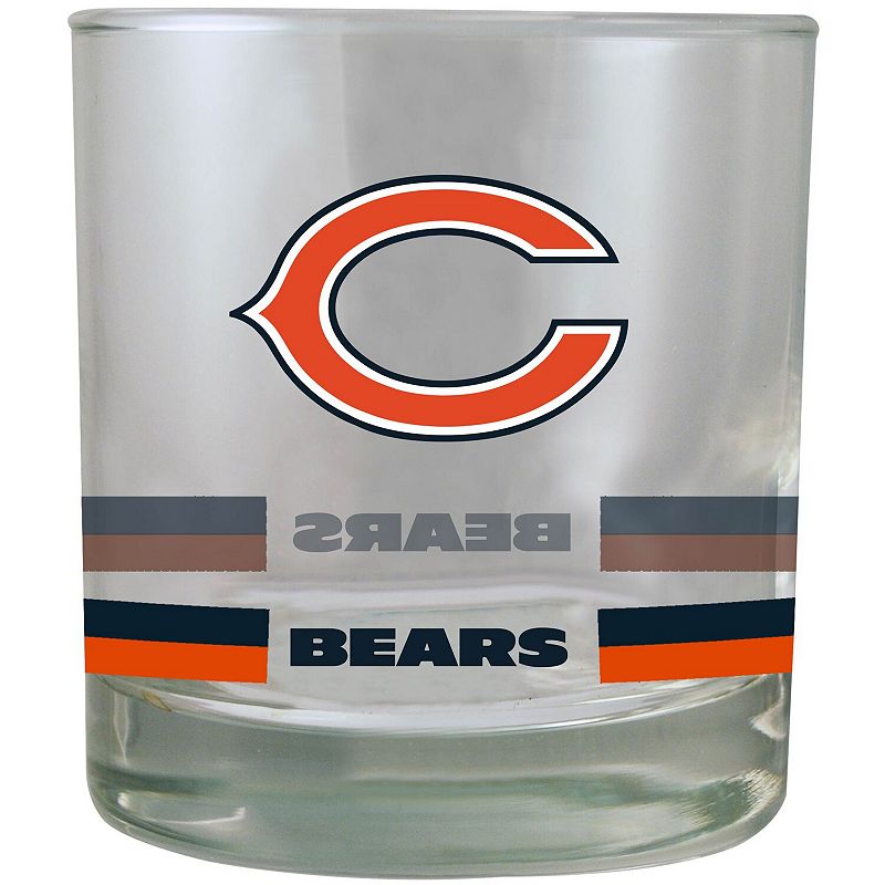 Chicago Bears Banded Rocks Glass