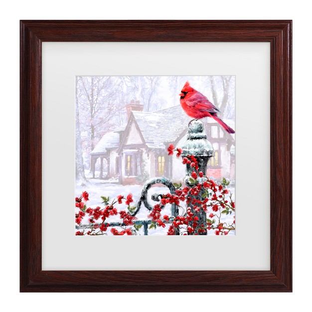 Trademark Fine Art the Macneil Studio x27 cardinal On Gatepost x27 Matted Framed Art