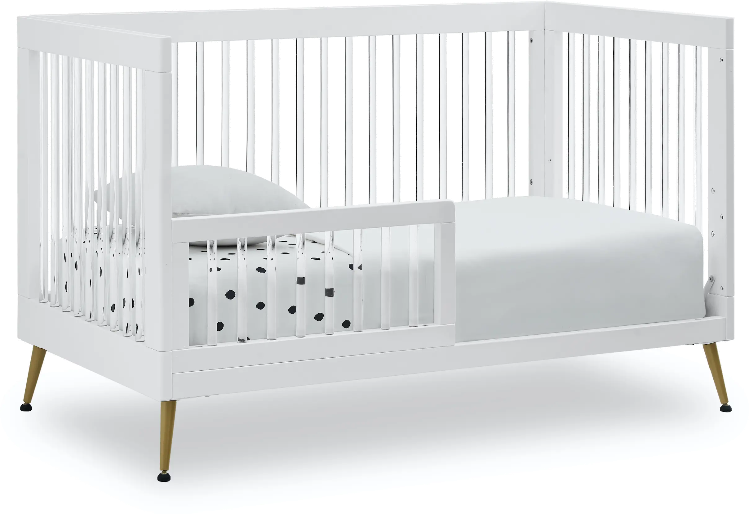 Sloane White Acrylic 4-in-1 Convertible Crib