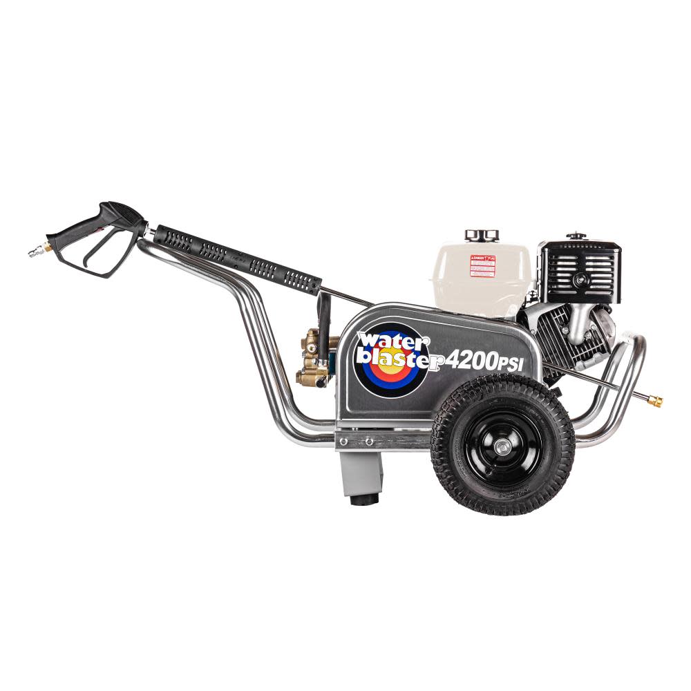 Aluminum Water Blaster 4200 PSI at 4.0 GPM HONDA GX390 with CAT Triplex Plunger Pump Cold Water Professional Belt Drive Gas Pressure Washer (49-State) ;