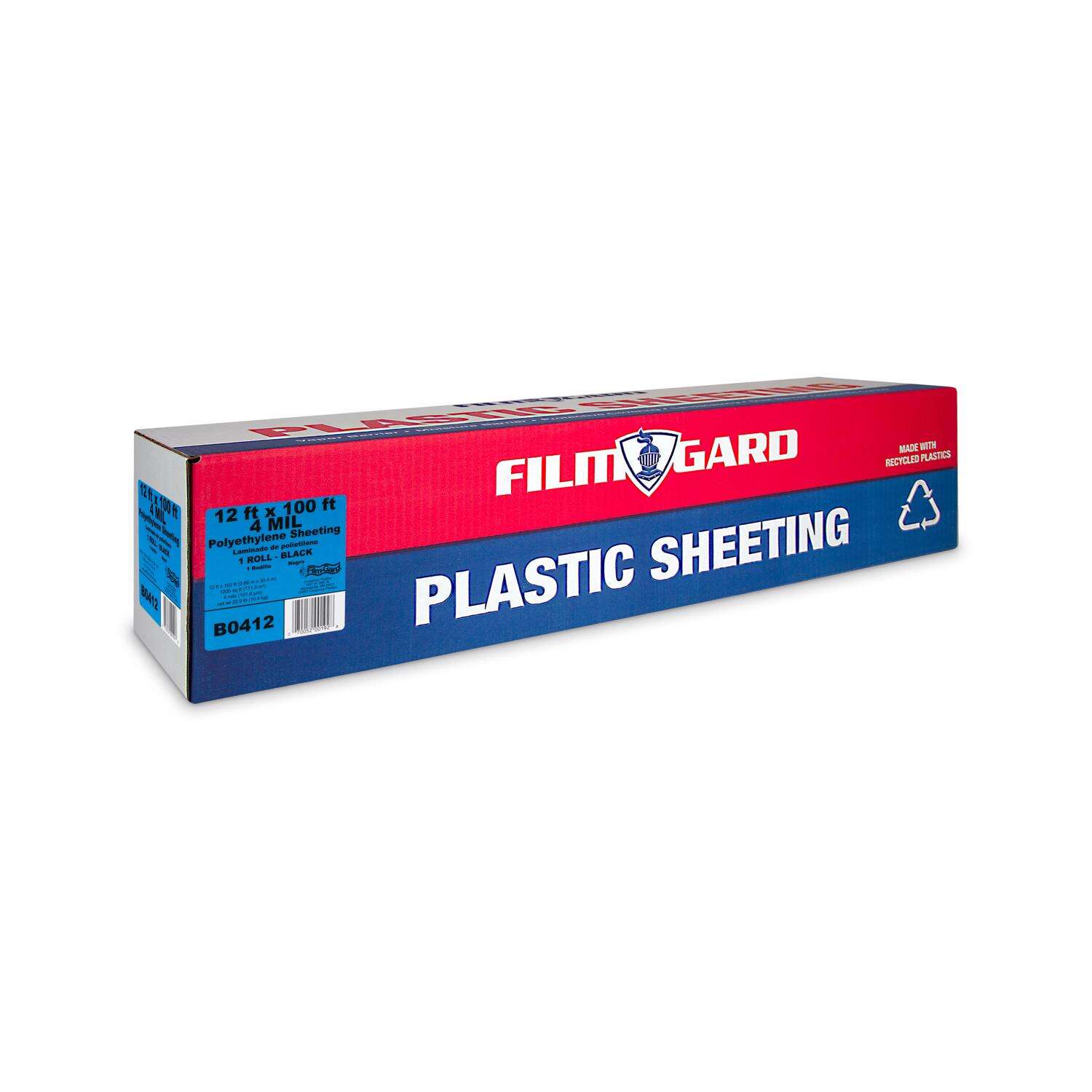 Film-Gard Plastic Sheeting 4 mil X 12 ft. W X 100 ft. L Polyethylene Black 1 pk