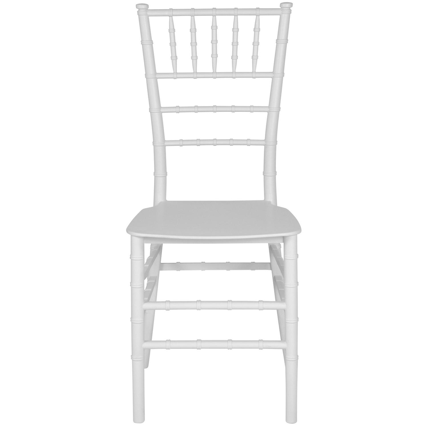 Flash Furniture 2 Pack HERCULES Series White Resin Stacking Chiavari Chair