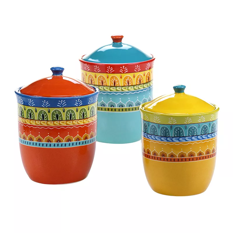 Certified International Valencia 3-pc. Ceramic Canister Set