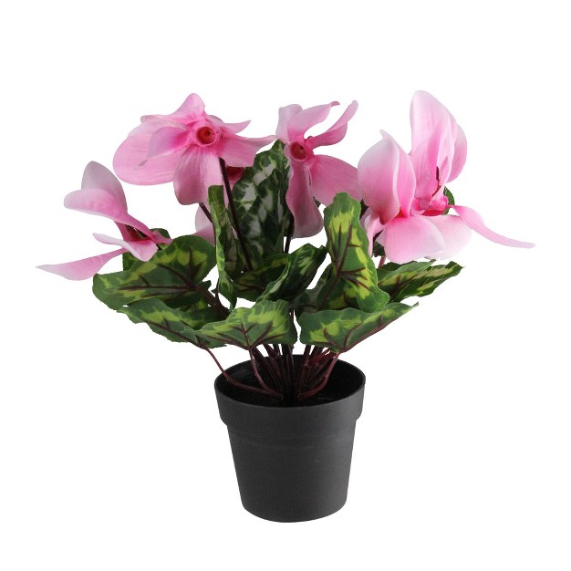 Pink Potted Cyclamen Spring Artificial Floral Arrangement