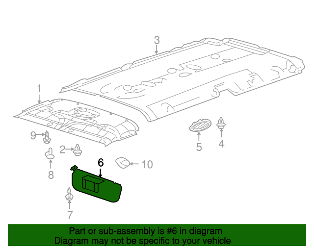 Genuine OE Ford Sun-Visor - 9C2Z-1604104-DA