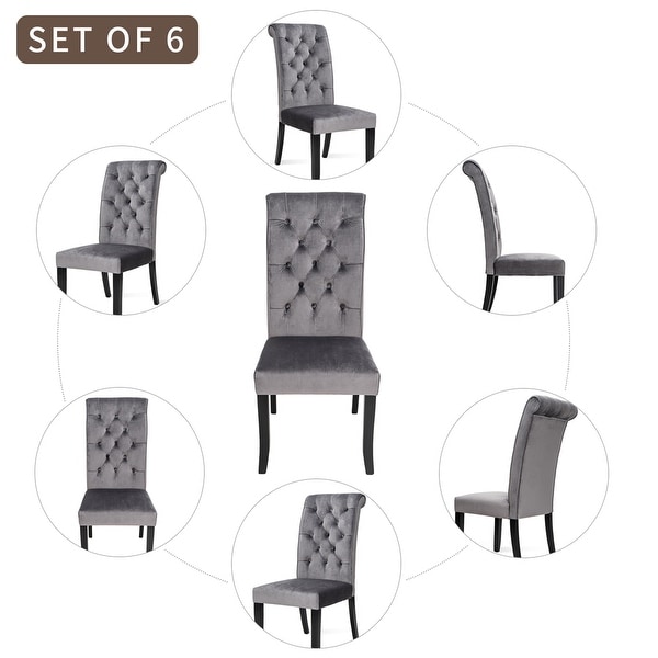 Velvet Dining Tufted Armless Upholstered Accent Chair Set of 2