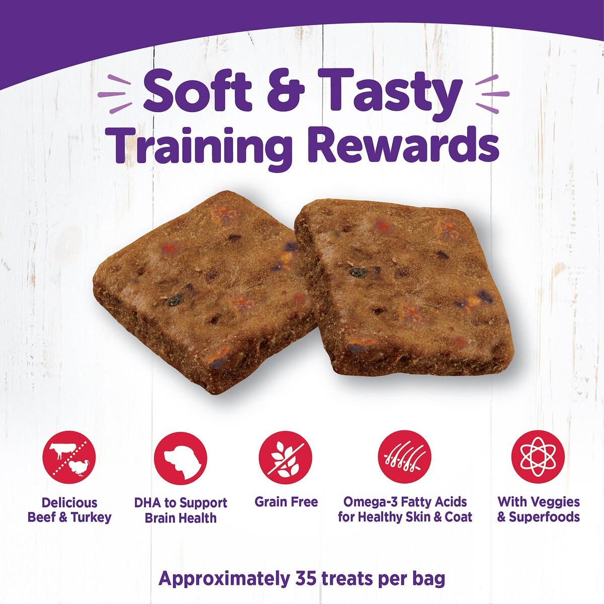 Wellness Rewarding Life Beef and Turkey Grain-Free Soft and Chewy Dog Treats