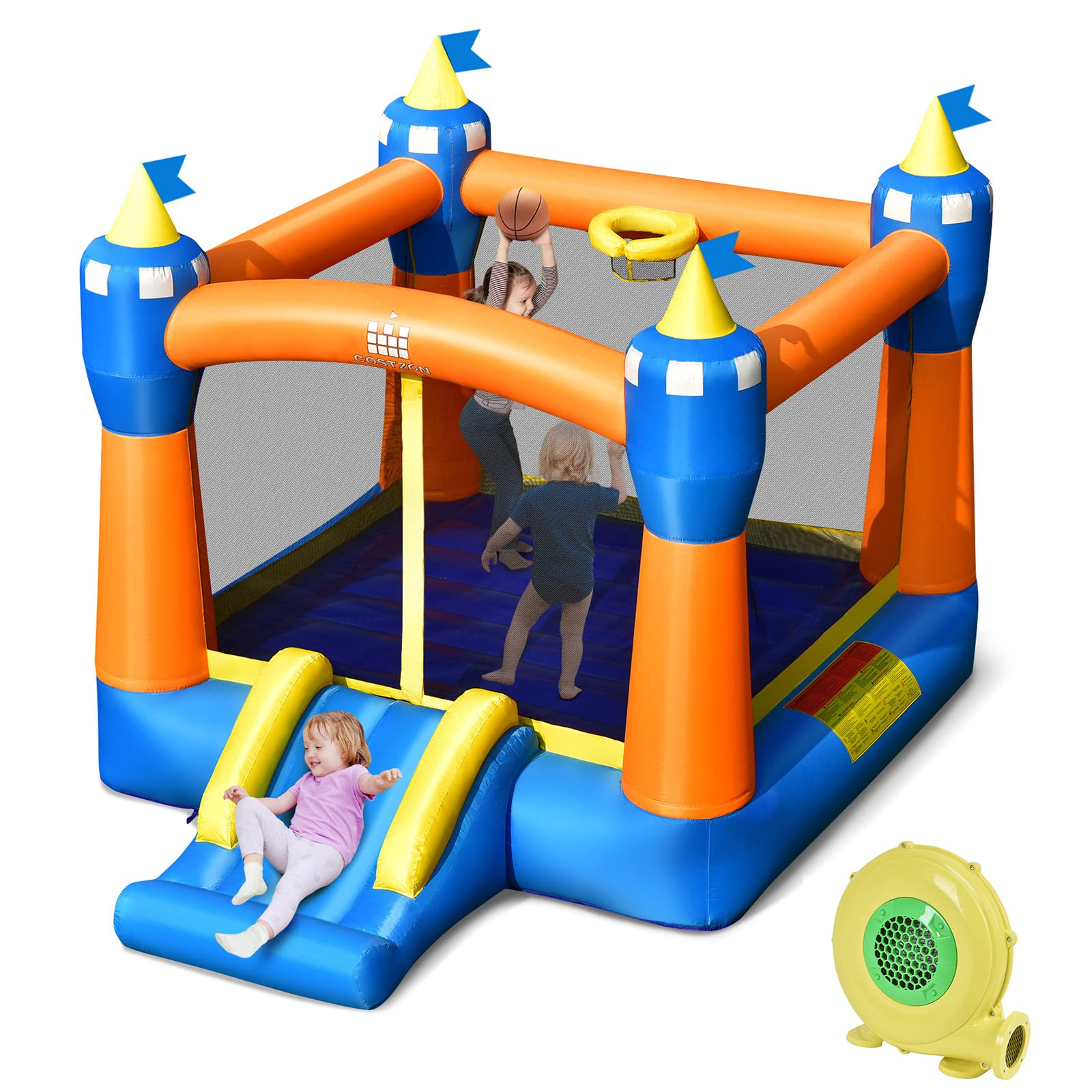 Costzon Inflatable Bounce House, Magic Theme Jump with Slide Bouncer