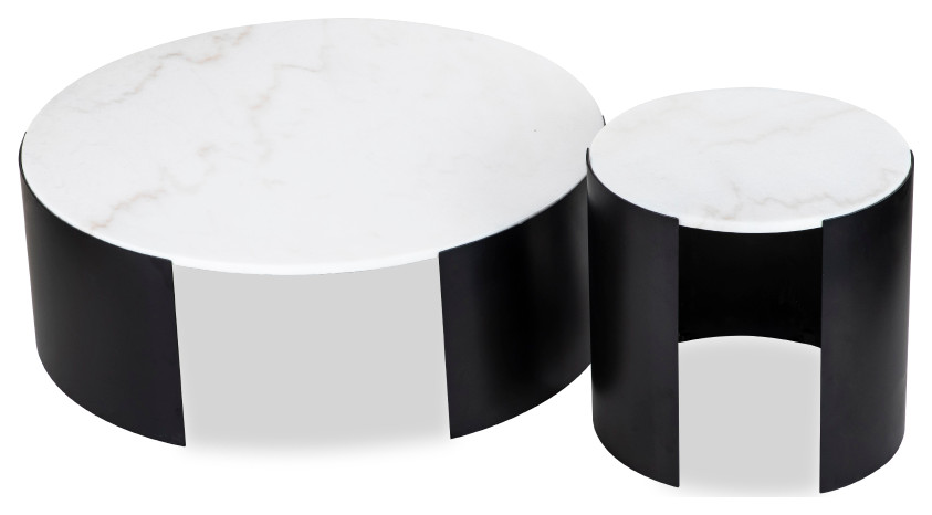 White Marble Top Side Table  Liang  ampEimil Samba   Industrial   Side Tables And End Tables   by Oroa   Distinctive Furniture  Houzz