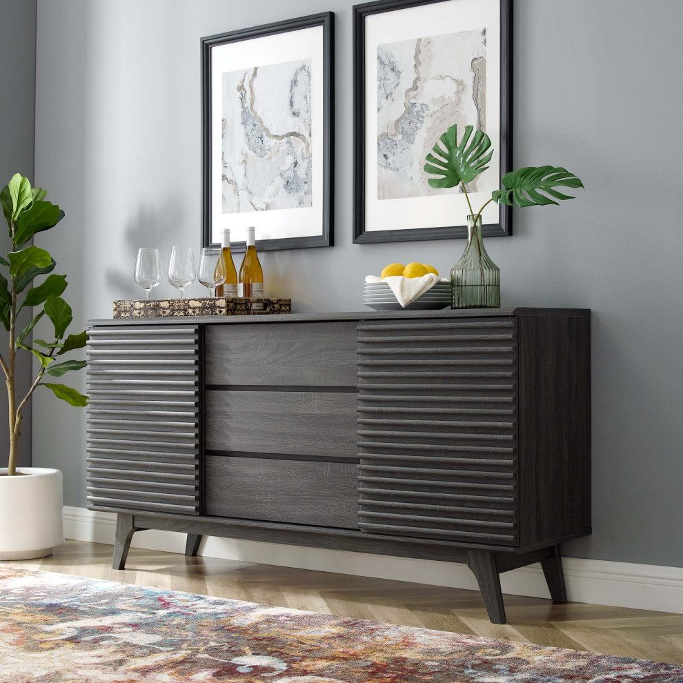 Render 63 quotSideboard Buffet Table or TV Stand   Midcentury   Entertainment Centers And Tv Stands   by Modway  Houzz