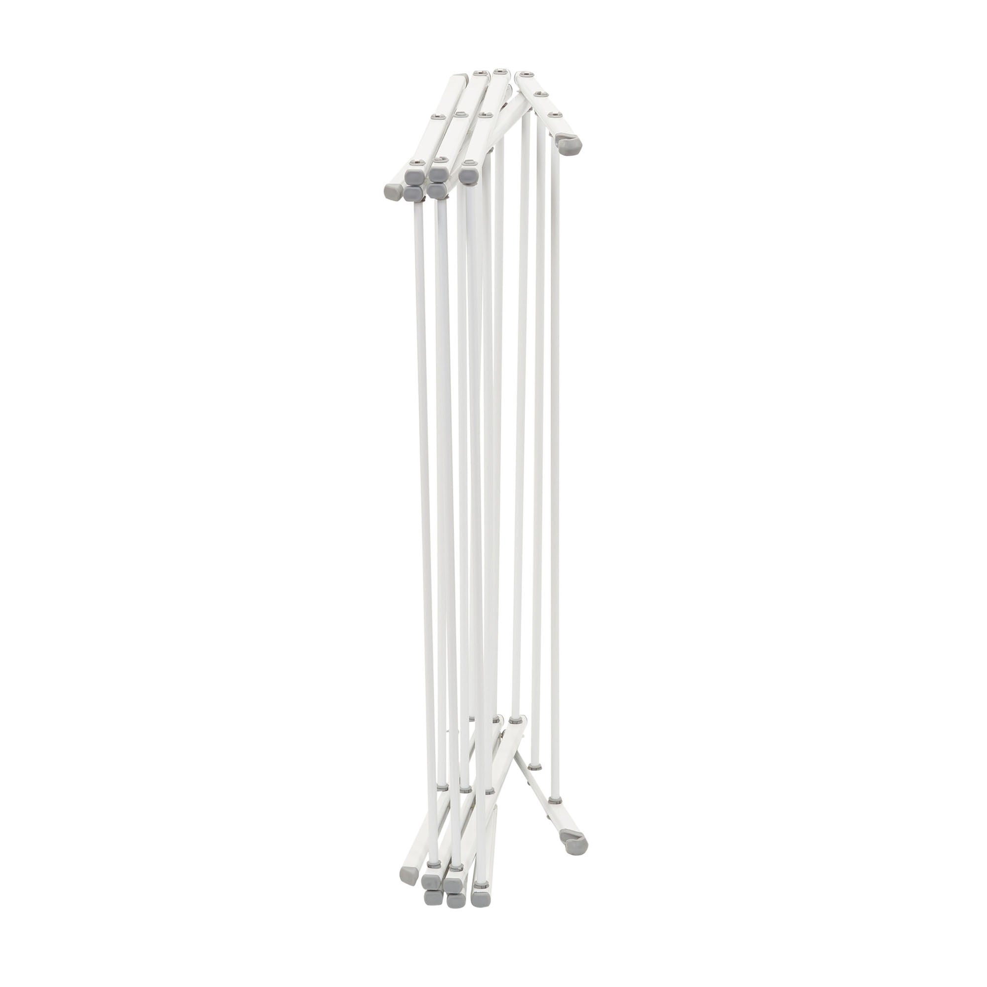 Household Essentials Collapsible Folding Metal Clothes Drying Rack, White