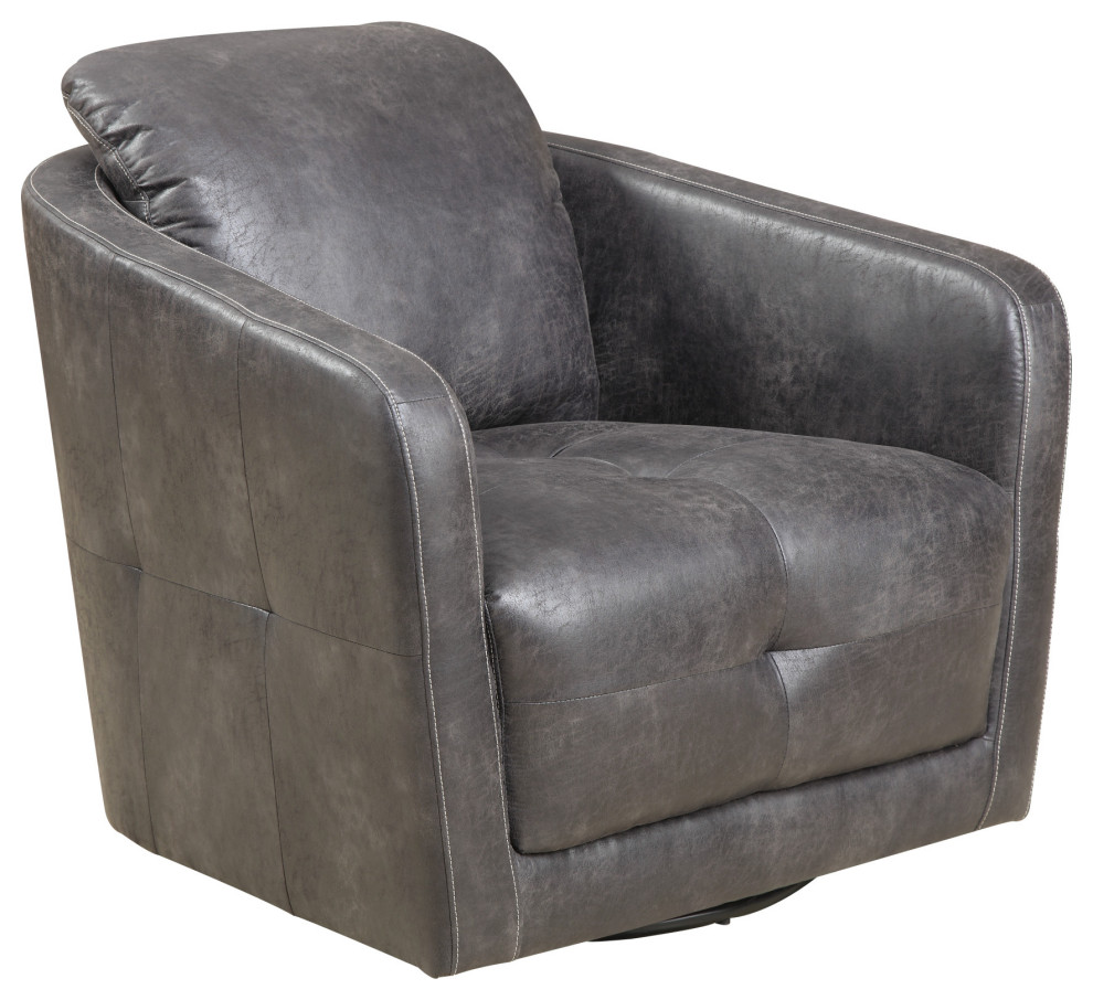 Munoz Swivel Accent Chair  Gray   Contemporary   Armchairs And Accent Chairs   by Lorino Home  Houzz