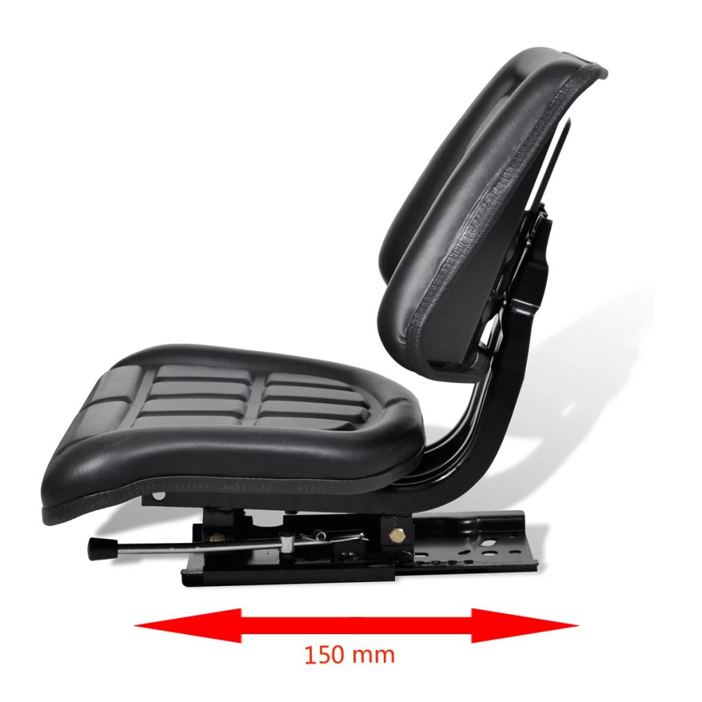 Abody Tractor Seat with Backrest Black