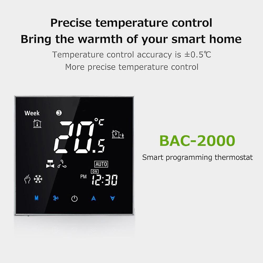 Thermostat Bac-2000elzb Central Air Conditioning Tuya  Zigbee Intelligent Constant Temperature Lcd Screen 5-95 () Wireless Controller Fan Coil Unit Sm