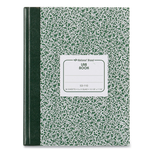 National Paper Paper Paper Lab Notebook， Quadrille， 10 1/8 x 7 7/8， White， 96 Sheets (53110)