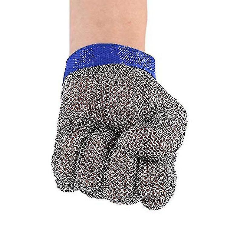 Cut Resistant Gloves Stainless Steel Protective Gloves For Oyster Shucking，meat Cutting (1 Pieceblue) -l Aespa