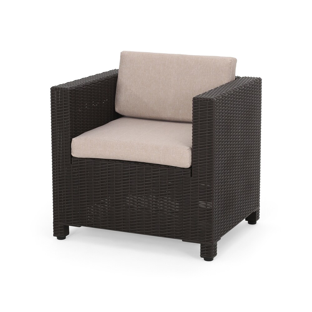 Waverly Outdoor 2 seater Faux Wicker Chat Set by Christopher Knight Home